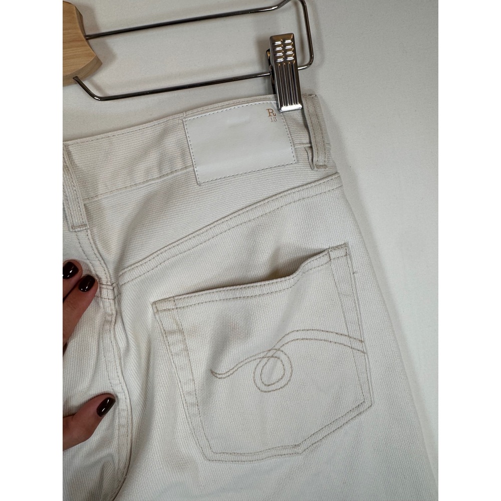 R13 Boyfriend Jean Ecru Bedford Cord Cream 25 Japanese Fabric Minimalist Luxury - Picture 13 of 16
